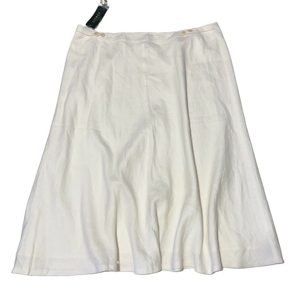 Lauren Ralph Lauren White Linen Maxi Skirt Lined  Women’s Size 20W Coastal NWT - Picture 2 of 11